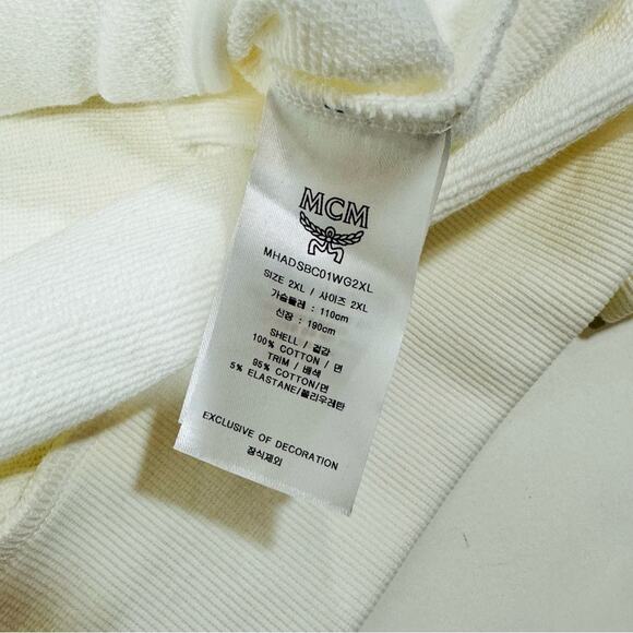 MCM Mens Essentials Logo Zip Up Hoodie In Organic Cotton White NWT - Picture 10 of 14